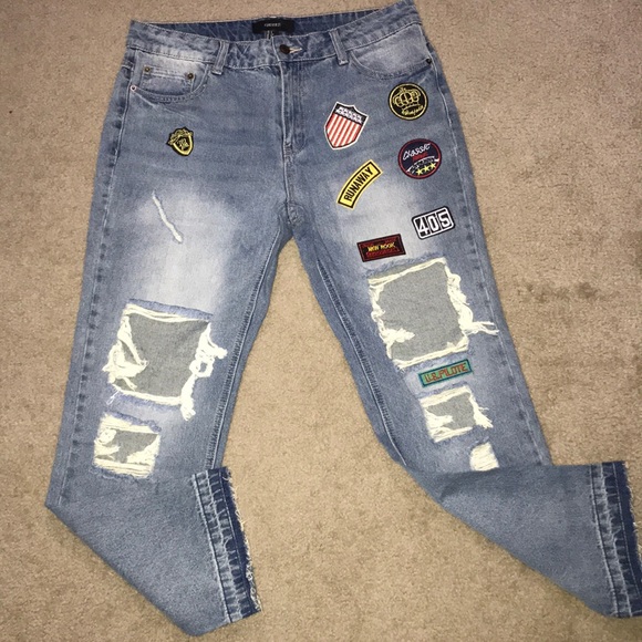 Forever 21 Denim - Forever 21 Patched Boyfriend Jean Sz L